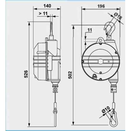 Equilibreur cable INOX standard charges moyennes