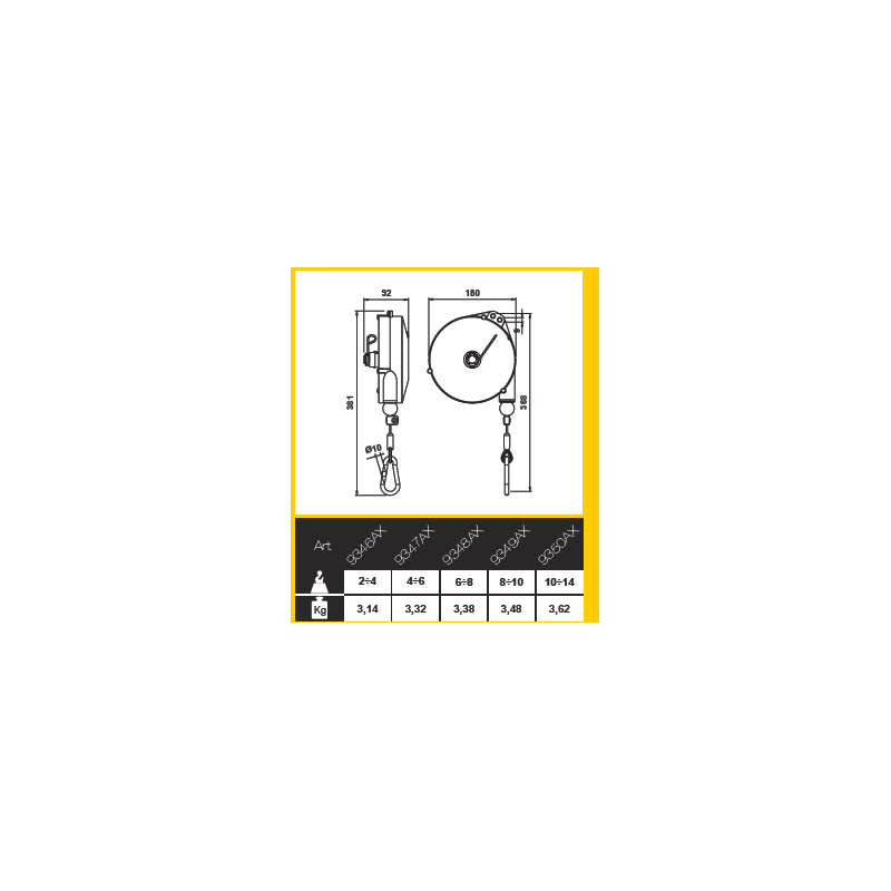 Equilibreur de charge ATEX avec frein 2 à 14 kg