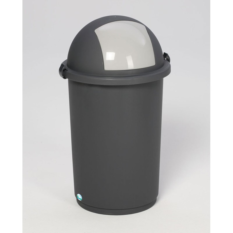 Poubelle 50L grise en plastique SIMPL