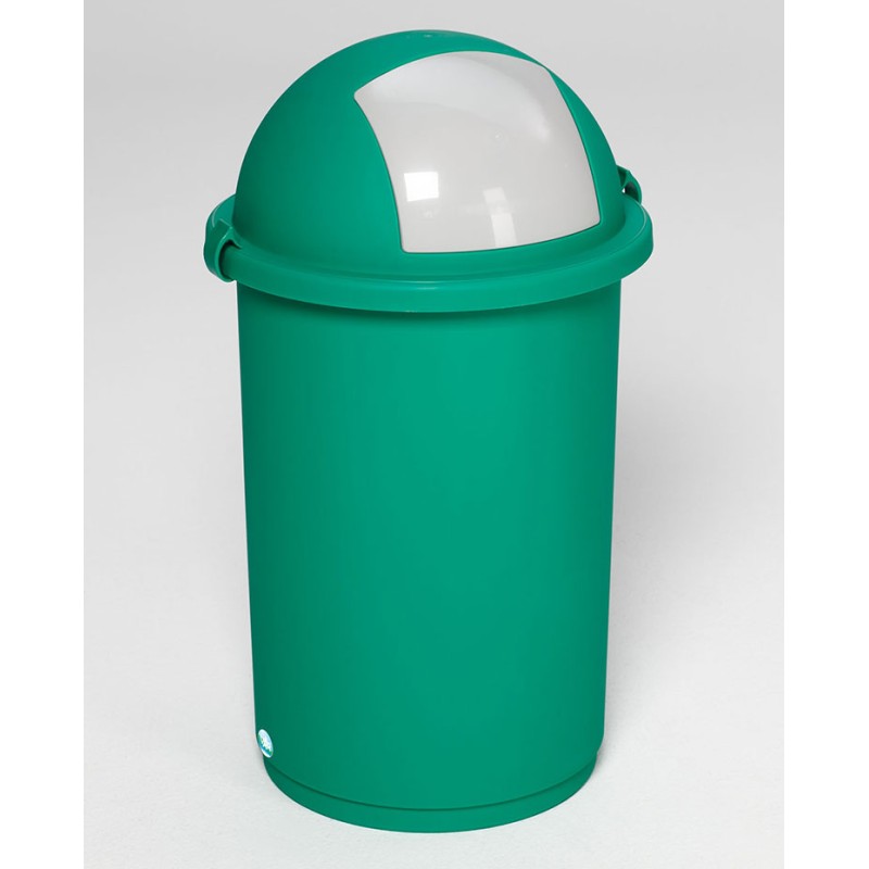 Poubelle de tri sélectif pour plastique 50L Blanc / Jaune avec ou sans  serrure