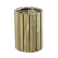 Poubelle ronde en bois - 33L