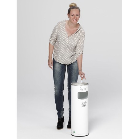 Cendrier poubelle 16,7L blanc