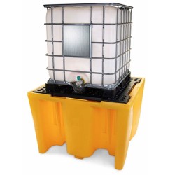 Bac de rétention 1120L avec caillebotis pour conteneur GRV IBC