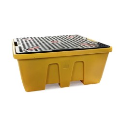Bac de rétention 1260L avec caillebotis pour conteneur GRV IBC