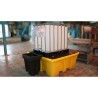 1 Conteneur GRV IBC Avec caillebotis bac Jaune 1260 litres