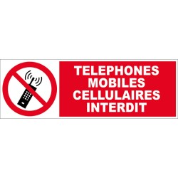 Panneau d\'interdiction téléphones mobiles