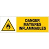 Panneau d'avertissement de danger matières inflammables
