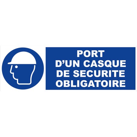 Panneau port casque sécurité obligatoire