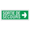 Panneau d'évacuation sortie de secours flêche droite