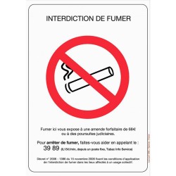 Panneau d\'interdiction Interdiction de fumer