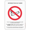 Panneau d'interdiction Interdiction de fumer