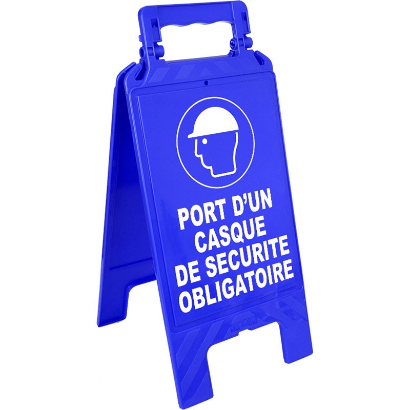 Chevalet de signalisation port casque sécurité