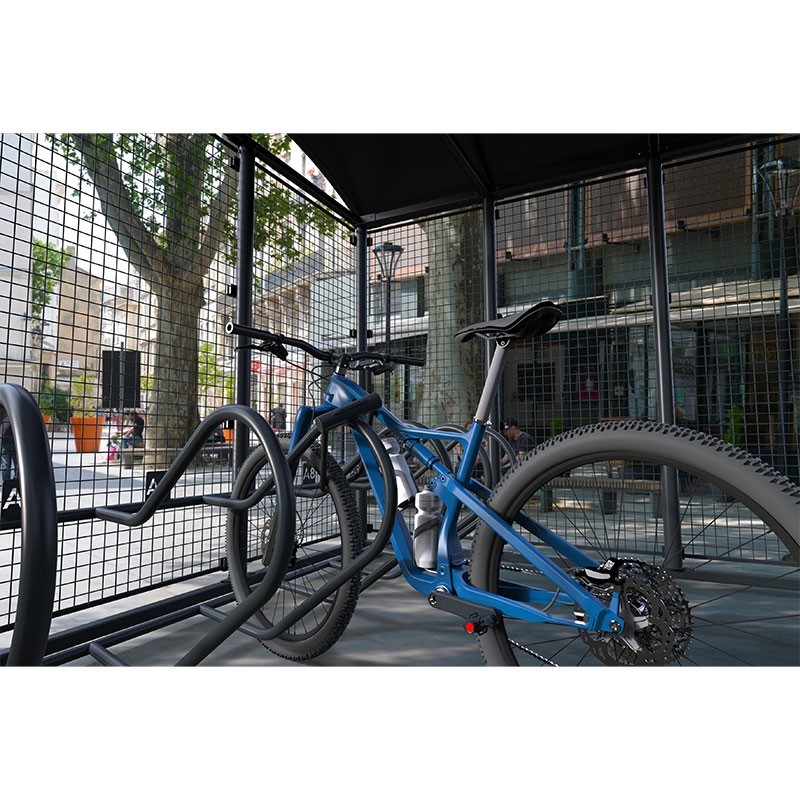 Abri vélo avec toit en polycarbonate