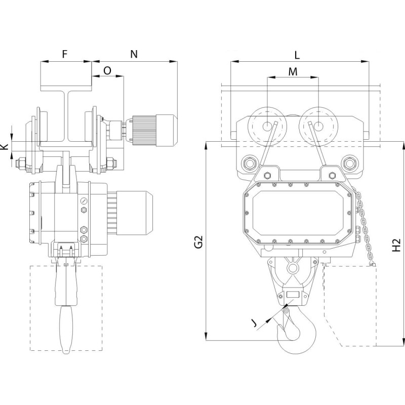 Palan électrique à chaine 5000 kg