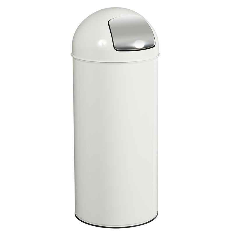Poubelle avec couvercle à trappe en acier 45 litres