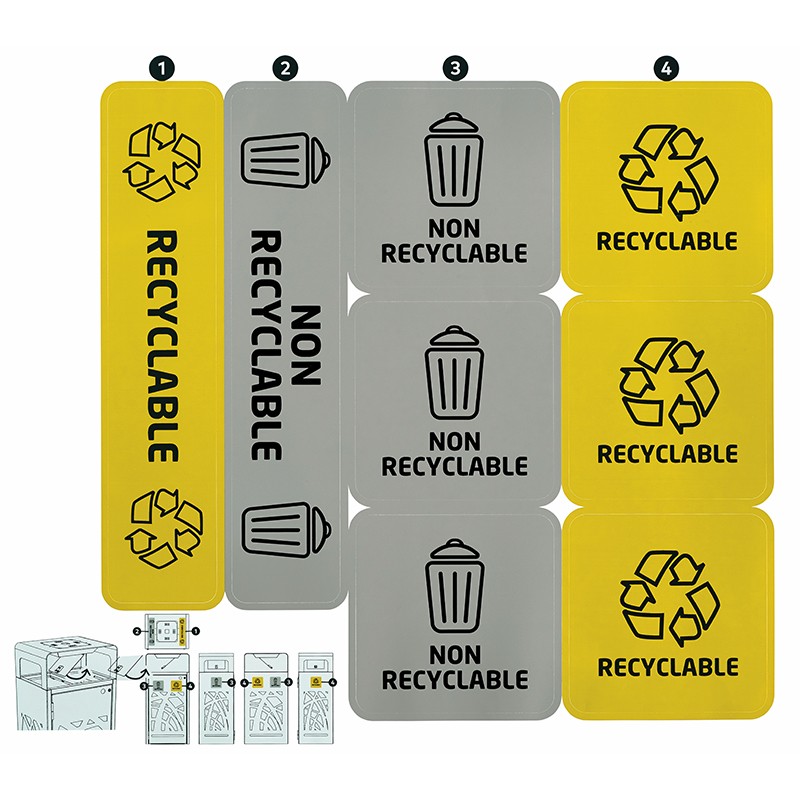 Stickers tri sélectif poubelle
