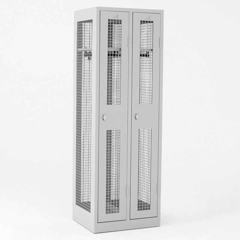 Vestiaire grillagé industriel 2 cases 1800 x 600 x 500 mm