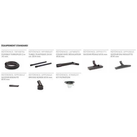 Aspirateur professionnel eau et poussière 27 L cuve inox