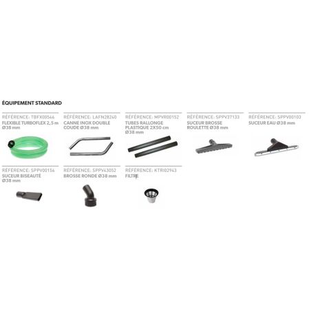 Aspirateur eau et poussière 37 L cuve plastique