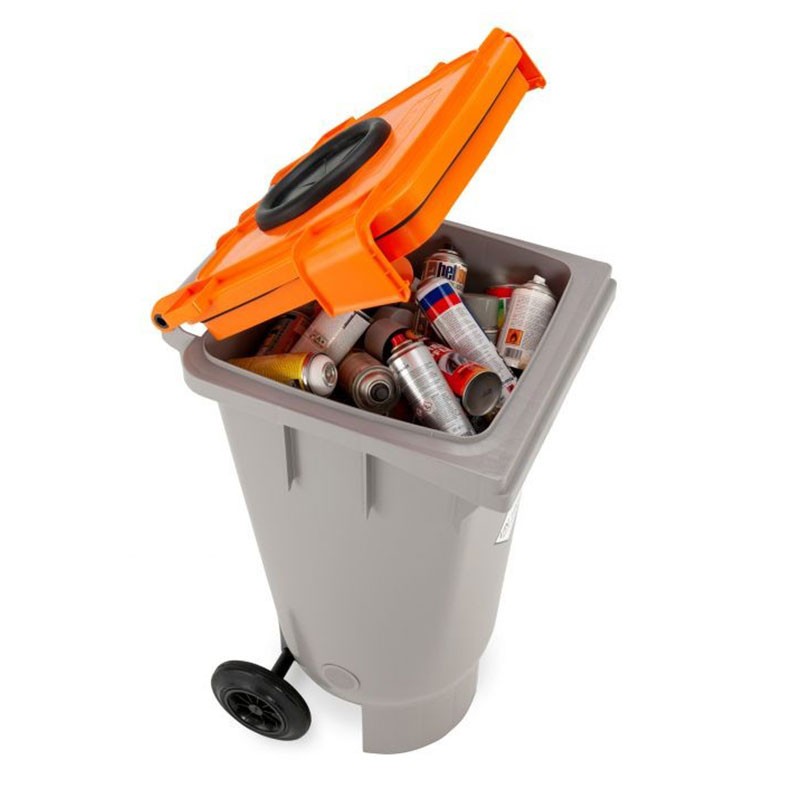Poubelle 240 Litres 2 Roues – Bleu (Norme EN 840) | Extérieur, Polyéthylène Résistant, Bac Recyclage