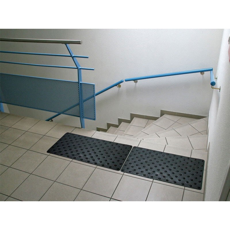 Dalle Podotactile En Caoutchouc Noir - 620 Mm - Bande D'éveil à La Vigilance Pour Personnes Malvoyantes (passage Piéton, Quai, Surface Antidérapante) - 2