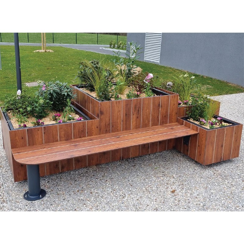 Ensemble Table De Jardin Avec Bancs En Aluminium Et Hpl Effet Bois Vancouver 6 Personnes F 0,59509